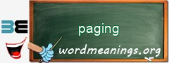 WordMeaning blackboard for paging